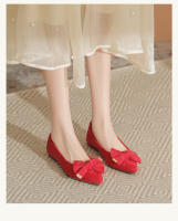 Tendencia francesa solo zapatos de mujer 2025 nuevo estilo de hadas arco versátil gamuza puntiaguda zapatos planos - details 8