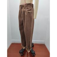 Pantalones largos de pana de cintura alta, casuales, de color sólido, holgados y rectos para mujer, otoño. - details 13