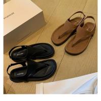 Sandalias de mujer de estilo romano con nicho de fondo plano de vacaciones con punta retro en espiga de temperamento minimalista - details 7