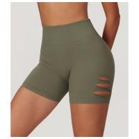 Shorts de yoga de cintura alta sin costuras con efecto levanta glúteos de secado rápido para mujer - details 3