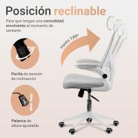 Silla de oficina Ajustable y Reclinable con Soporte Lumbar, Reposacabezas Ajustable, Plegables, Malla Transpirable, Ruedas Giratorias 360 °   Soporta hasta 120kg - Negro - details 11