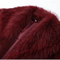 Abrigo Retro Borgoña con cuello abatible y mangas largas, abrigo corto y cálido, chaqueta holgada de piel sintética de Color sólido, abrigos de calle altos para mujer - details 5
