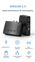 VAORLO-receptor de Audio con Bluetooth 5,3, adaptador inalámbrico de música estéreo HIFI, compatible con u-disk Play, 3,5mm, AUX, RCA, USB, Kit de altavoz para coche - details 1
