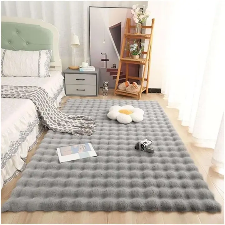 Alfombras Salón Pelo Largo Alfombra Habitación Lavables Alfombra de Pelo Largo para salón o Dormitorio,Alfombra Antideslizante esponjosa,Alfombra de Cama, 4 colores,60x140cm - 1