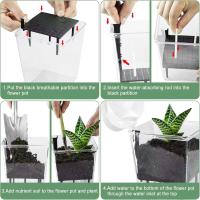 Maceta de flores transparente para jardín, maceta de plástico con autorriego, macetas transparentes para plantas de interior - details 4