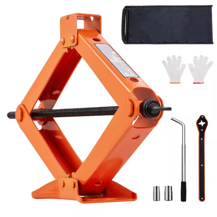 SucceBuy Gato de tijera de 2,5 toneladas, capacidad de 5512 libras, rango de elevación de 3,7"-17,1", mango de trinquete, gato de neumático portátil para automóviles y camiones - 1
