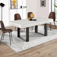 Mesa de comedor extensible rectangular para 6-10 personas, madera y negro, 160-200 cm - details 22