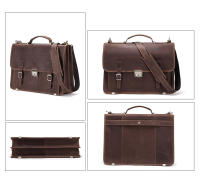 Bolso de Hombre RETRO CONTACT'S de Cuero de Caballo Loco Bolsa de Laptop para Negocios de Gran Capacidad Material de Lining de Poliéster Tamaño de 14 Pulgadas Ideal para Primavera/Verano - details 9