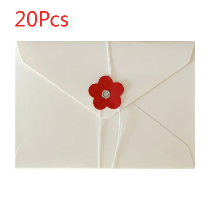 20 piezas Vintage San Valentín sobres de ventana sobre de regalo sobre de efectivo sobres de papel Kraft con botón lazo amor - 1