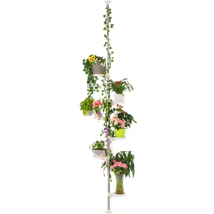 Soporte de Metal Decorativo con 7 Niveles Macetas de Flores Exhibitivas ajustables en altura - 1