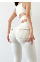 Mallas deportivas elásticas de cintura alta para mujer, pantalones ajustados de Color sólido para entrenamiento, venta al por mayor, para correr, gimnasio, Fitness, Yoga - details 6