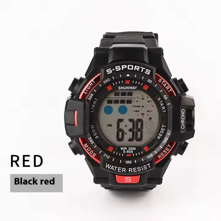 SHUNWAY Reloj electrónico de moda para parejas deportivas a prueba de agua, reloj digital multifuncional para exteriores - 1