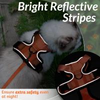 Arnés y correa para gatos para caminar, arneses de chaleco ajustables suaves a prueba de escapes para gatos, chaqueta con tiras reflectantes transpirables de fácil control, - details 7