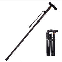 Bastón Telescópico De Aleación De Aluminio Para Senderismo Y Trekking Plegable Con Punta De Goma Para Ancianos Color Negro/Cobre - details 31