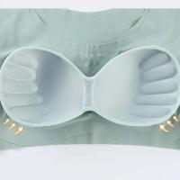 Sujetador acolchado de seda de hielo suave sin aros, chaleco ultrafino, Tops, sujetador sin costuras, ropa interior refrescante por aire, sujetador de realce para mujer, regalo - details 5