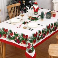 Mantel impermeable con vegetación navideña, decoración para fiestas navideñas, mantel rectangular reutilizable para Navidad de invierno, decoraciones navideñas - details 2