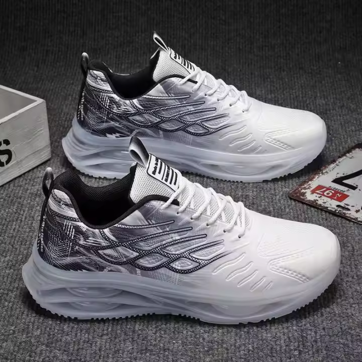Zapatos deportivos de malla ligeros y transpirables para hombre con suelas de PVC, correas suaves para correr y caminar en primavera y verano, estilos de moda - 1