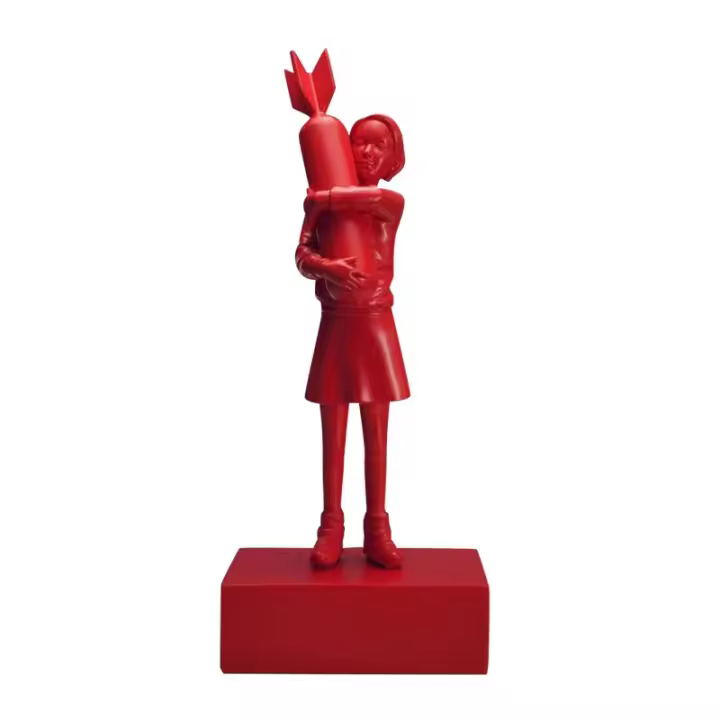 Escultura de resina inspirada en Banksy Bomb Girl - Pieza de decoración de estatua de arte moderno - 1