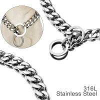 Collar para perro, eslabón cubano de 15 mm de ancho, plateado para perros, cadena antideslizante de entrenamiento para mascotas de metal de acero inoxidable suave y fuerte - details 10