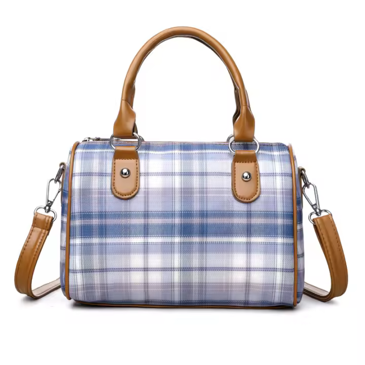BINGMEI Moda gran Capacidad A Cuadros Bolso de las Mujeres nuevo Estilo Universitario Clase Commuter Bolsa de Hombro Multifuncional Barril Mochila - 1