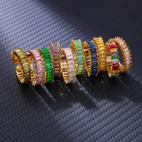 Anillos de circón cúbico de Color dorado para mujer, anillo abierto de acero inoxidable verde de lujo, joyería Bohemia, regalo de fiesta de boda - details 0