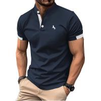 Ropa de hombre Primavera Verano Casual moda manga corta cuello alto Polo camisa diseño de logotipo ropa de hombre Polo ajustado - details 1