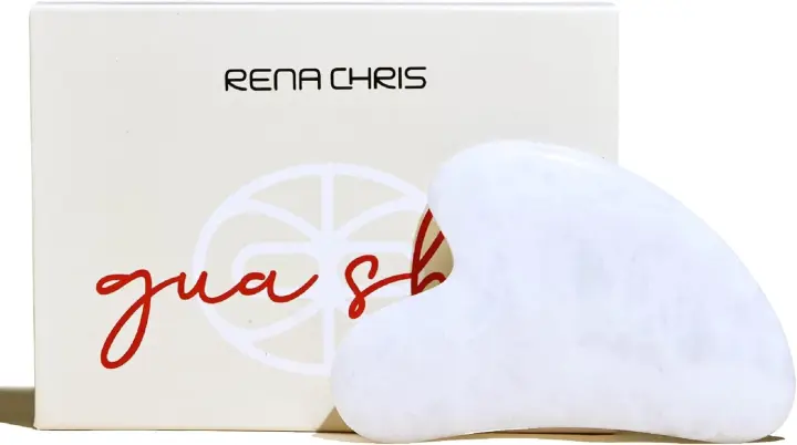Rena Chris Gua Sha Piedra de Jade, 100% Natural Jade Gua Sha para SPA Terapia, Masajeador Facial, Adecuado para Mujeres y Hombres Cuidado de la Piel (Xiuyan Jade) - 1
