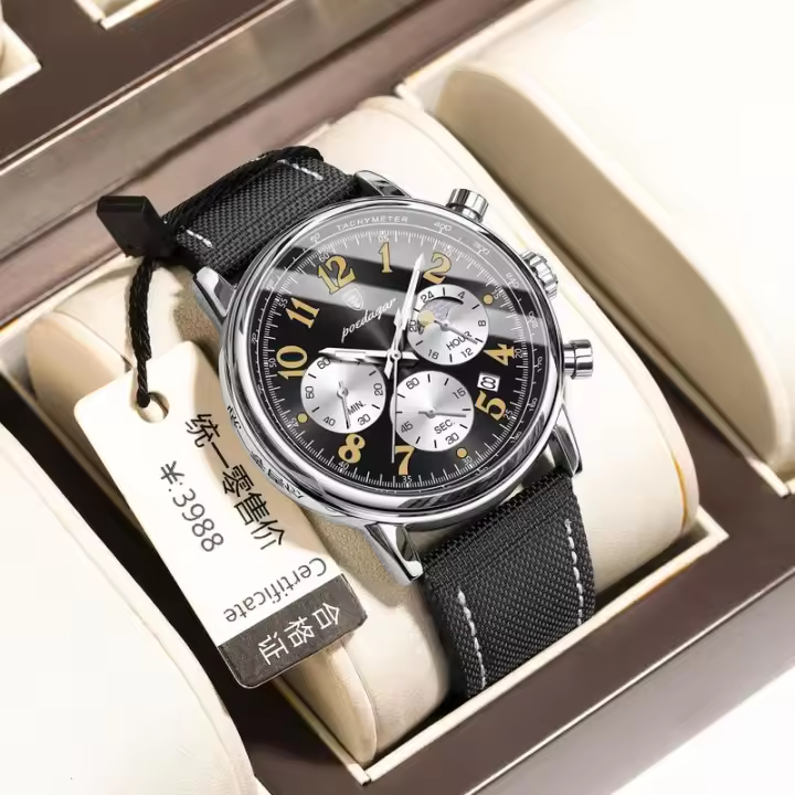 Reloj de cuarzo luminoso multifuncional con cronógrafo para hombre Streaming Venta caliente - 1