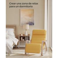 Mueble Ottoman de Madera de Abedul Mueble de Descanso Ajustable con 5 Posiciones, Carga Máxima de 150kg, Para Dormitorio, Salón Gris Claro y Natural - details 17
