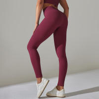 Pantalones deportivos de cintura alta sin costuras para yoga para mujer para hacer ejercicio y correr - details 22