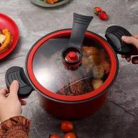 Olla a presión con revestimiento antiadherente, tapa de olla a presión de 3,5 l, microolla de fondo plano, antiquemaduras, mango de dos orejas, olla de sopa engrosada - details 2