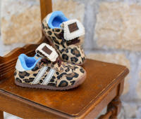 Flip compañeros de clase con estampado de leopardo 3-6 años zapatillas para niños con vellón - details 20