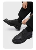 Zapatos de moda de oficina de negocios con cordones cómodos de cuero formal de caña alta para hombres, zapatos transpirables de uso diario - details 9