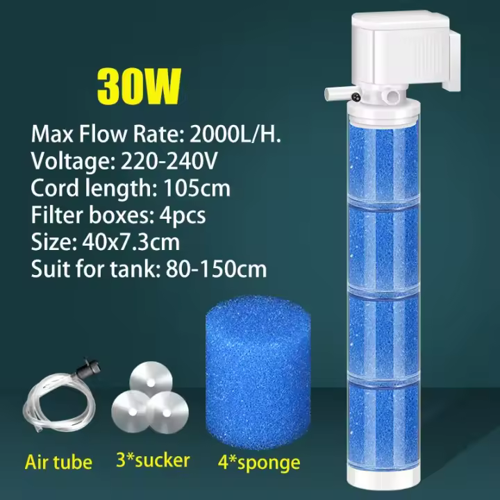 De Esponja para Acuario Filter, de Purificación de Agua internal Filter, Bomba de Agua múltiple para Pecera, Onda para hacer taburete, Bomba de aire with Sucker - 1