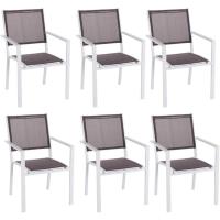 Silla de jardín apilable Deluxe Tailandesa |   De aluminio y textileno |   Tamaño 55x60x86 cm. |   (2, Negro y Marrón) - details 36