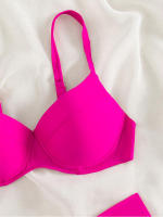 Bikini de realce para mujer, traje de baño liso de cintura alta, conjunto de Bikini Sexy, ropa de playa, Bikini de estilo veraniego para mujer 2023 - details 4