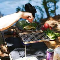 Soporte de gas portátil para olla de acero inoxidable, soporte plegable para estufa de camping con bolsa para sombrilla al aire libre - details 0