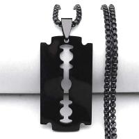 Colgante de Afeitadora Gótica de Acero Inoxidable Cadena de Hombre Negro Grunge y2k Emo - details 1