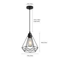 Goeco Lámpara de Araña Colgante Vintage Luz de Techo con Diseño de Jaula, Bombillas Incandescentes, Instalación en Techo, Eficiencia Energética - details 1