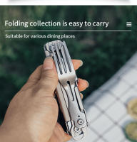 Cuchillo Plegable de Acero Inoxidable 420 con Bolsillo Multifuncional Portátil con Tenedor y Cuchara para Supervivencia al Aire Libre y Camping Herramientas de Mano Desmontables - details 13