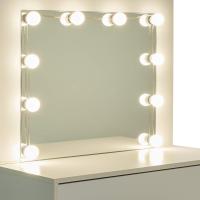 Luz LED y Espejo Gran Mesa Tocador con 2 Cajones y 3 Compartimentos Abiertos Mueble Dormitorio Estilo Morno - details 15