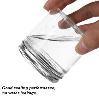 Tarro de plástico transparente de boca ancha, tarro vacío con tapas, contenedores de alimentos cosméticos, olla de muestra de crema facial, latas de paquete de galletas de caramelo, 6 piezas - details 4