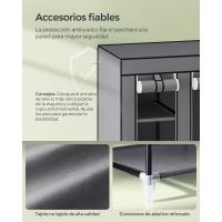 Armario de Tela 12 con Barra y Estantes Armario Estable para Dormitorio, Vestidor 150 x 45 x 175 cm - details 7