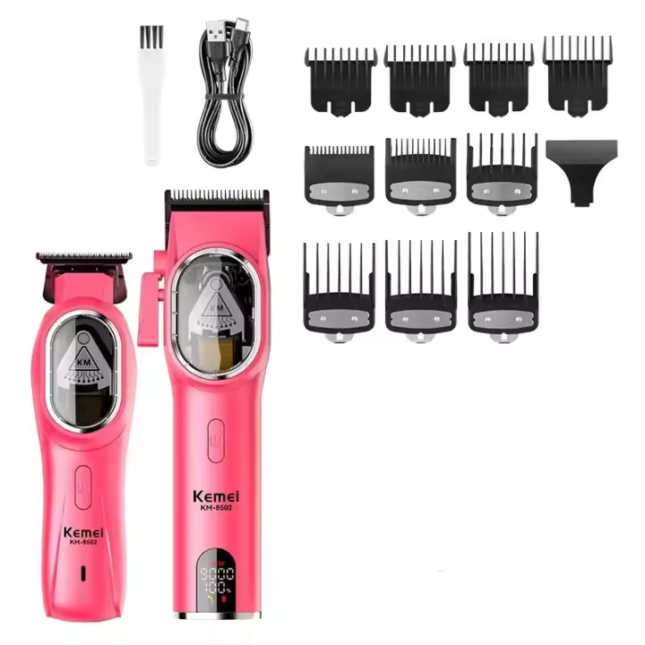 Kemei 8502 cortapelos y recortadoras de peluquero para hombres, cortadora de barba eléctrica inalámbrica profesional, acabado Máquina para cortar cabello - 1