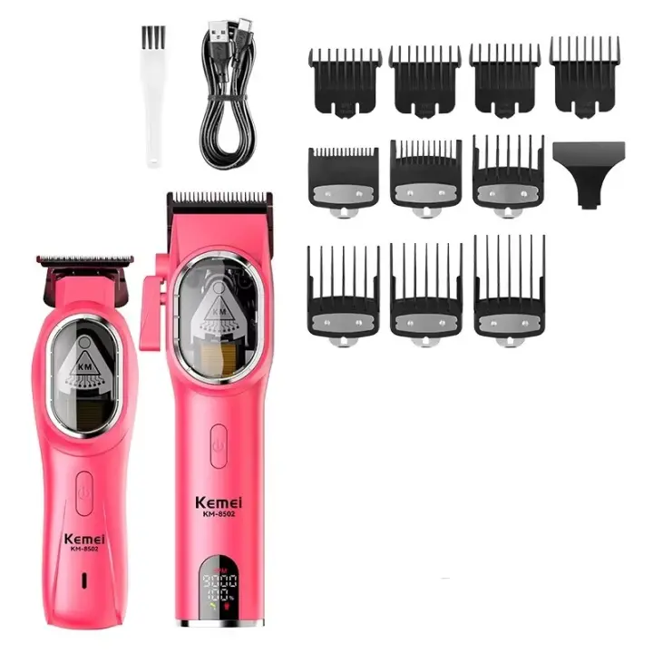 Kemei 8502 cortapelos y recortadoras de peluquero para hombres, cortadora de barba eléctrica inalámbrica profesional, acabado Máquina para cortar cabello - 1