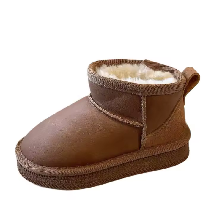 Botas de nieve, zapatos de algodón, botines cortos, botas cálidas, zapatos de bebé de terciopelo para invierno - 1