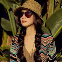 Sombreros de paja de Jazz de verano para mujer, sombrero para el sol tejido transpirable colorido, gorra cubana para hombre, ucky plegable - details 1