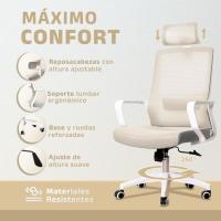 Silla de Oficina Ergonómica Ajustable Transpirable, Soporte Lumbar, Reposacabezas Ajustable, Ruedas Giratorias 360° Soporte hasta 100kg Azul - details 17