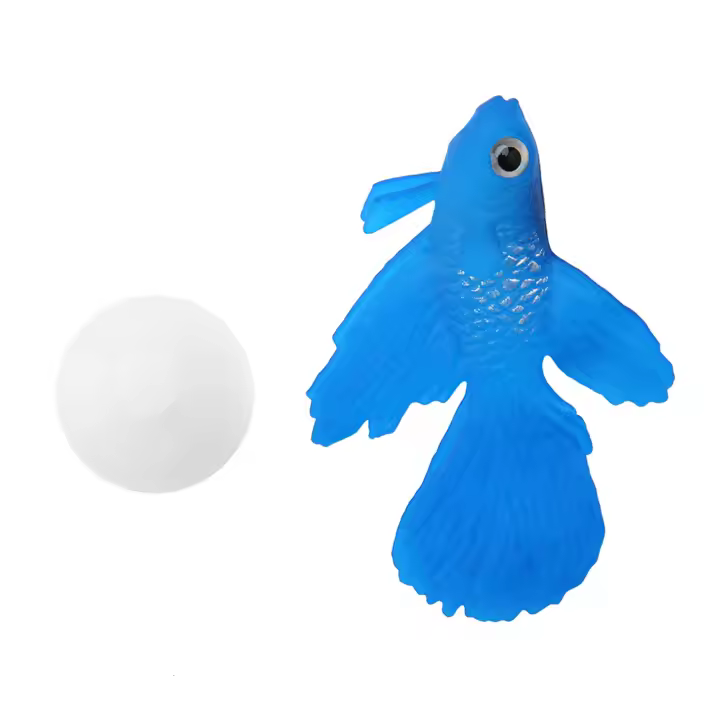 Decoración de acuario de silicona Artificial, adorno divertido para pecera pequeña, pez Betta azul - 1