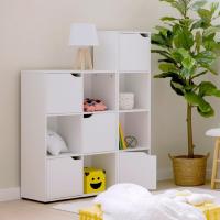 Estantería de Madera, Librería con Puerta y Compartimentos Abiertos, Mueble almacenaje, Organizador,en Color Natural de 119x29x59 cm para Estudio,Dormitorio,Salón, Oficina y Biblioteca - details 12
